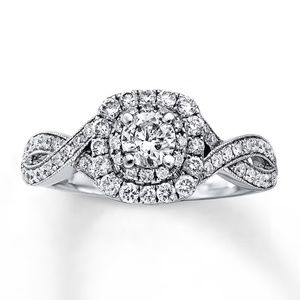 Brand New Neil Lane 14k White Gold 3/8 Ct. Diamond Engagement Size 8